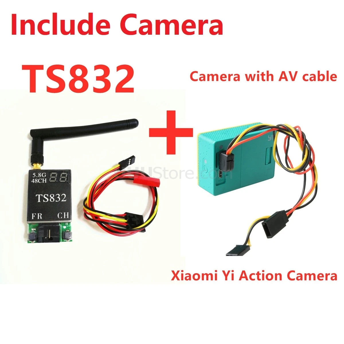 FPVOK TS832 FPV 5,8 ГГц 600 мВт 48CH AV передающий(TX) модуль с RP-SMA антенной для камеры SJCAM Gopro Xiaomi Yi FPV - Цвет: Add XiaoMi Yi Cam
