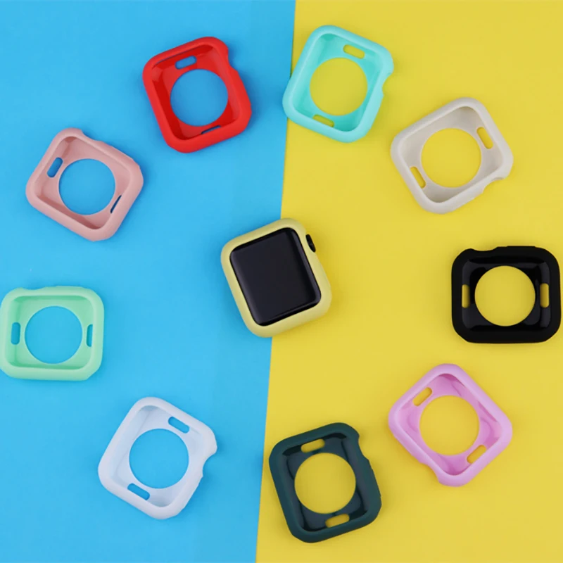 

Candy Case for Apple Watch 6 5 4 SE 44mm 40mm Soft Cover Protection silicone Shell for iWatch series 2 3 42MM 38MM Watch Bumper