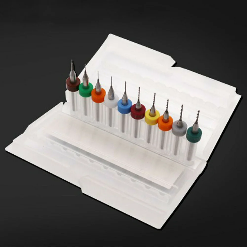 

SMT PCB drill bits Spiral groove 10PCS 0.6-1.5mm Micro Board Double-edged