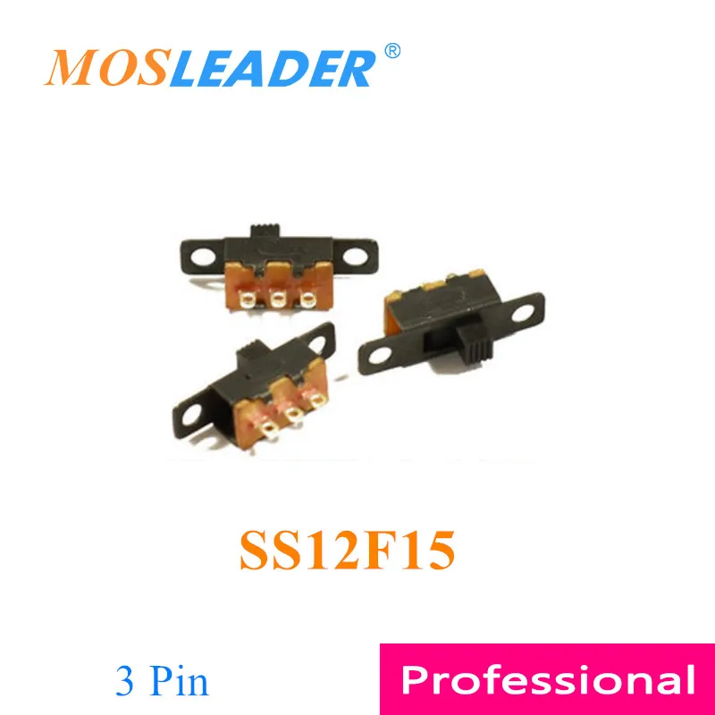 Mosleader 1000 шт. SS12F15 3P 2 T 3Pin 2 путешествия SS-12F15G4 SS12F15VG4 1P2T SS12F15G4 4 мм высота ручки переключатель слайдов переключатель