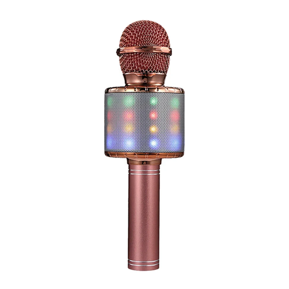 4 In 1 LED RGB Wireless Bluetooth Karaoke Mini Microphone USB Speaker for Home KTV HSJ-19 | Электроника