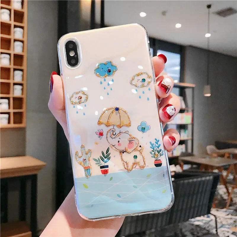 Милые голубые легкие мягкие чехлы со слоном для huawei P30Lite P20 mate 20 Pro Honor V20 20Pro 20i 9X Pro Nova 3 3i 4 5 5i задняя крышка - Цвет: 1