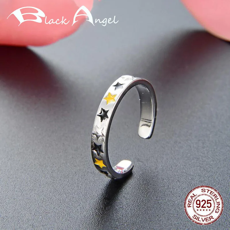 

Fashion 925 Sterling Silver Stars Open Ring for Women 925 Silver Fine Jewelry Adjustable Finger Rings