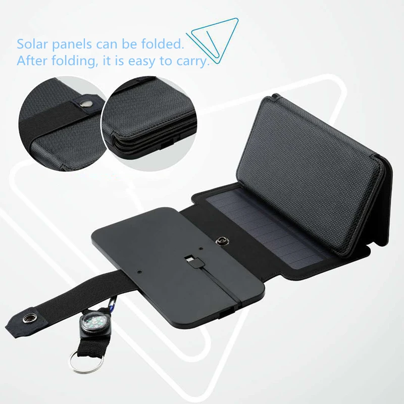 Aleaivy 20W Power Folding Solar Cells Charger Outdoor 5V 2.1A USB Output Devices Portable Panels For Phone Charging | Электроника