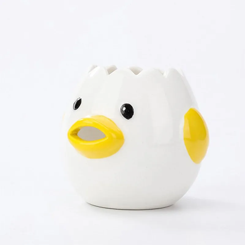 

Creative Cartoon Chicken Egg Yolk White Separator Ceramics Ceramic Cartoon Chick Egg Separator Dining Cooking Kitchen Gadget