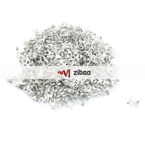 

1000 Pcs SNB1.25-4M A.W.G 22 - 16 Non Insulated Fork Terminals Connectors