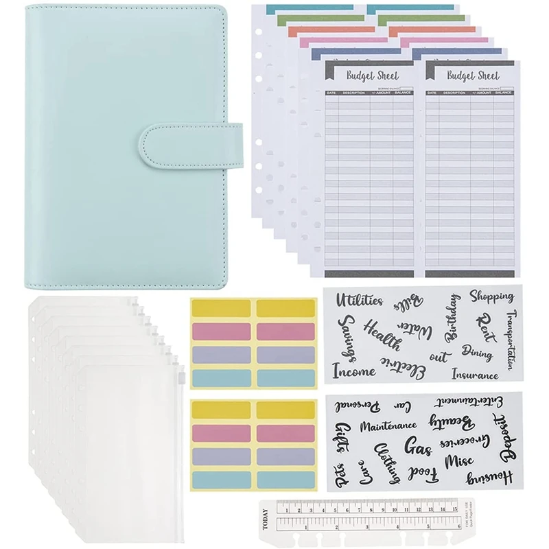 

Cash Envelope Budget Binder, Used for Budget Expense Cash Manager Financial Management, With PU Case, Zipper Envelope