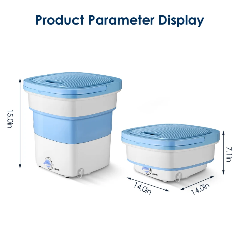 

Portable Foldable Washing Machine 300W High Power Folding Washing Machine With Larger Washing Capacity