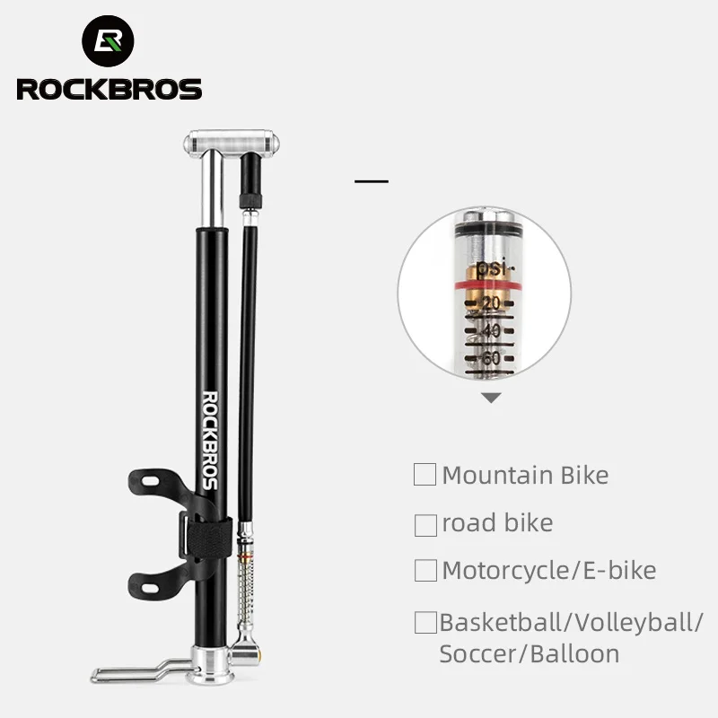 ROCKBROS велосипедный ручной воздушный насос шланг Давление манометром велосипеды