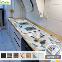 funlife wood grain pvc wallpaper kitchen cabinet base vinyl waterproof film bathroom home decoration wardrobe craft wall sticker