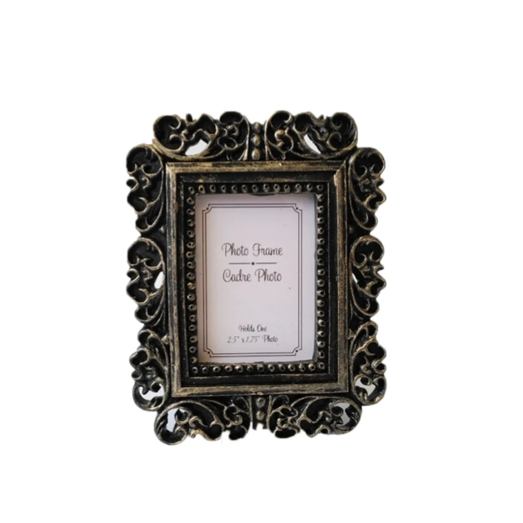 

Flower Photo Frame Wedding Home Decor Desktop Bronze Design Picture Frame black