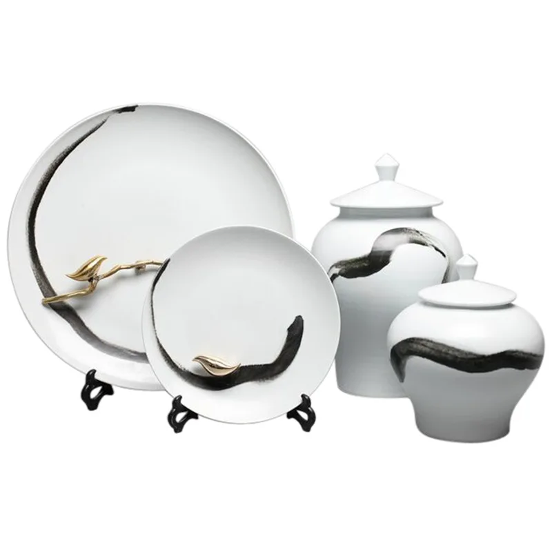 

Modern New Chinese style porcelain Panel Decoration living Room soft installation Home Wine Cabinet Office porcelain Panel frame