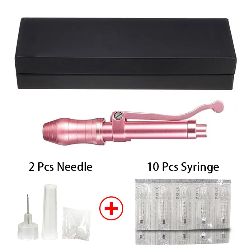 1Pen 10syringe 2need 0,3 мл розовая ручка для инъекций губ, гиалуроническая ручка, без иглы, пистолет для мезотерапии, шприц для наполнения губ, против морщин, кожи, лица - Цвет: 1Pen 10syringe 2need