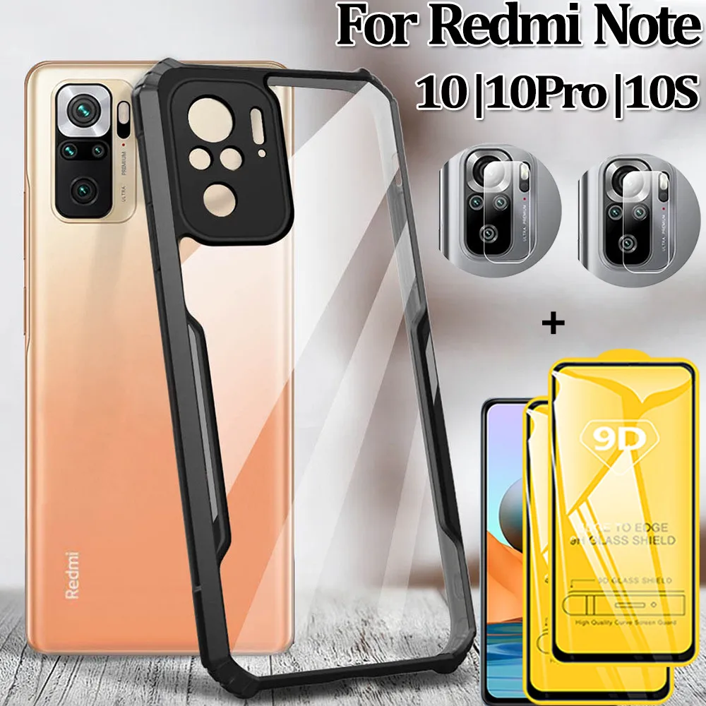 

Case On Redmi Note 10 Case Back Acrylic Transparent Cases Xiaomi Redmi Note10 Pro 10S Silicone Cover Funda Redmi Note 10 Pro 5G