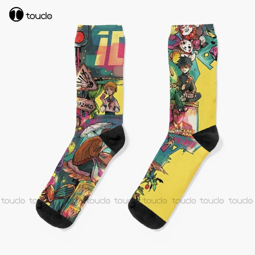 

Mob Psycho 100 Retro Poster Socks Sports Socks Christmas Gift Custom Unisex Adult Teen Youth Socks Women Men 360° Digital Print