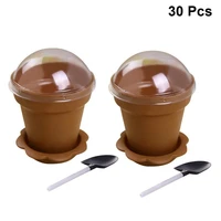 30 pcs cake cups flowerpot plastic creative fashion ice cream container for dessert shop home party