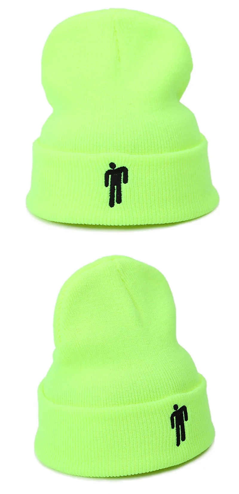 Зимняя однотонная вязаная шапка Billie Eilish Beanie, Повседневная Хип-хоп шляпы для мальчиков и девочек, шапка 19 цветная ткань, аксессуары, теплые шапки