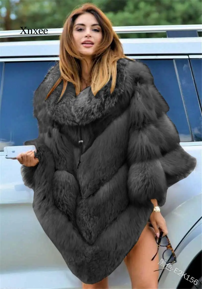 

Women Faux Fur Winter Solid Coat Fashion Irregular Faux Fur Mid-Length Loose Jacket Femlae Outwear Plus Size S-5Xl