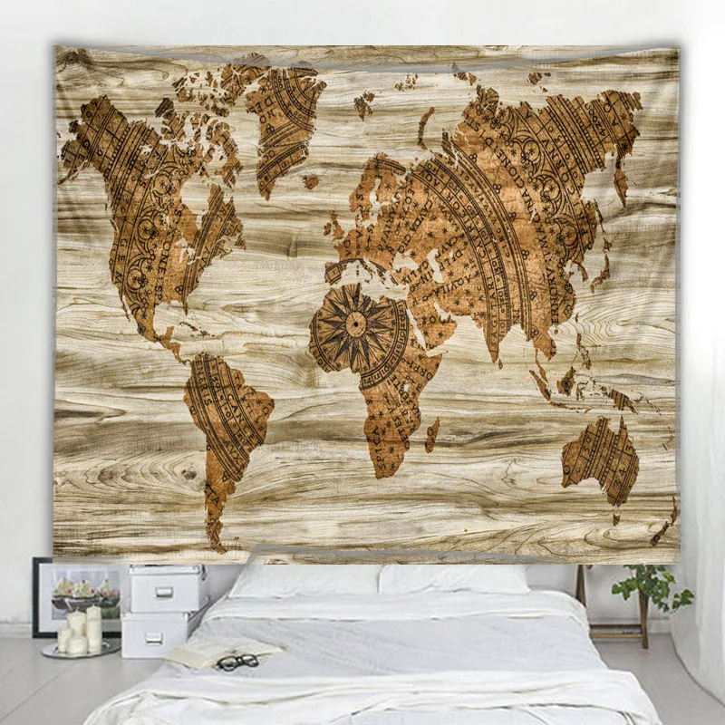 Украшение в стиле Ибицы карта Египта Золотая башня настенное полотенце пляжное