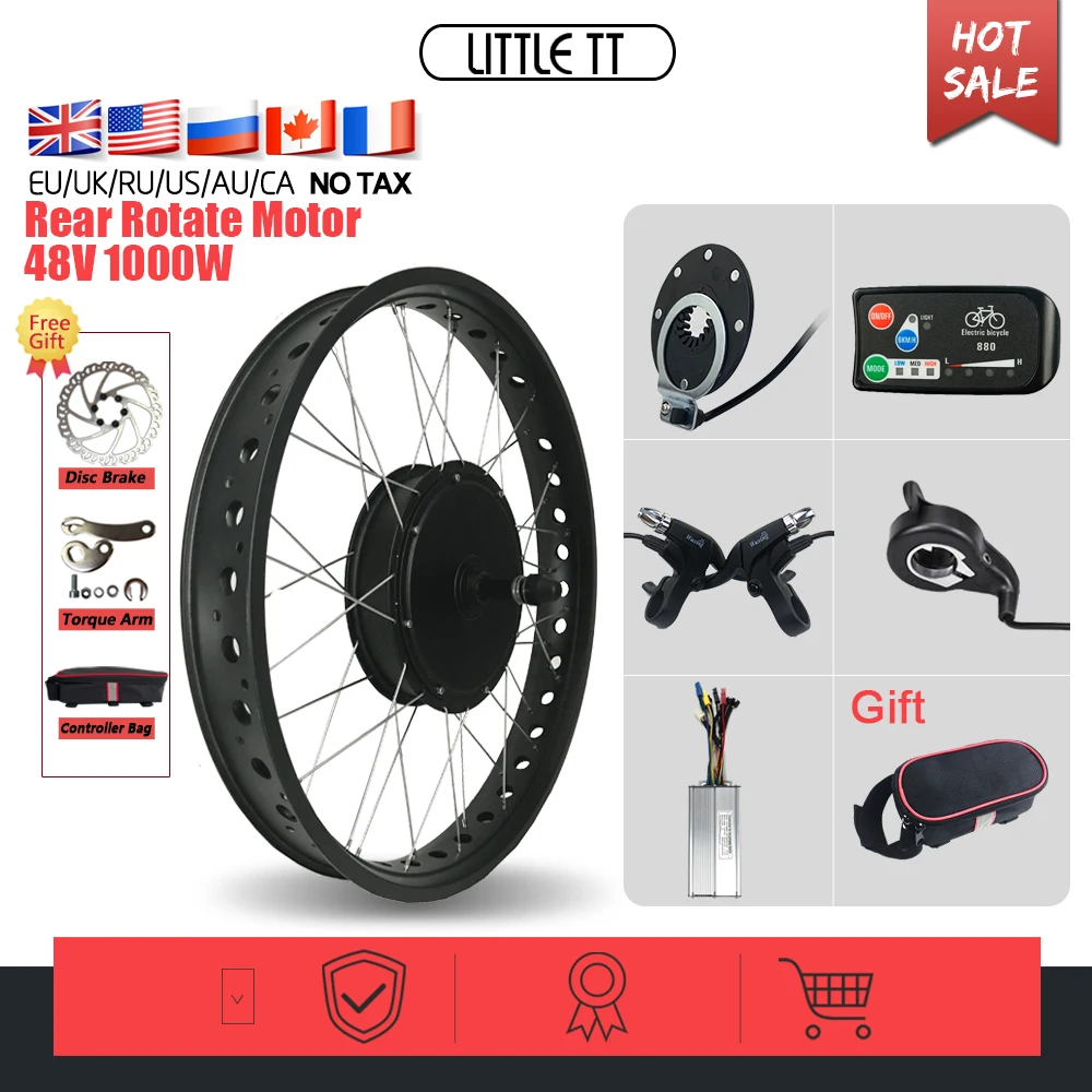 _ Комплект для конверсии колес 20 26 дюймов 48 В 1000 Вт заднее вращающееся колесо