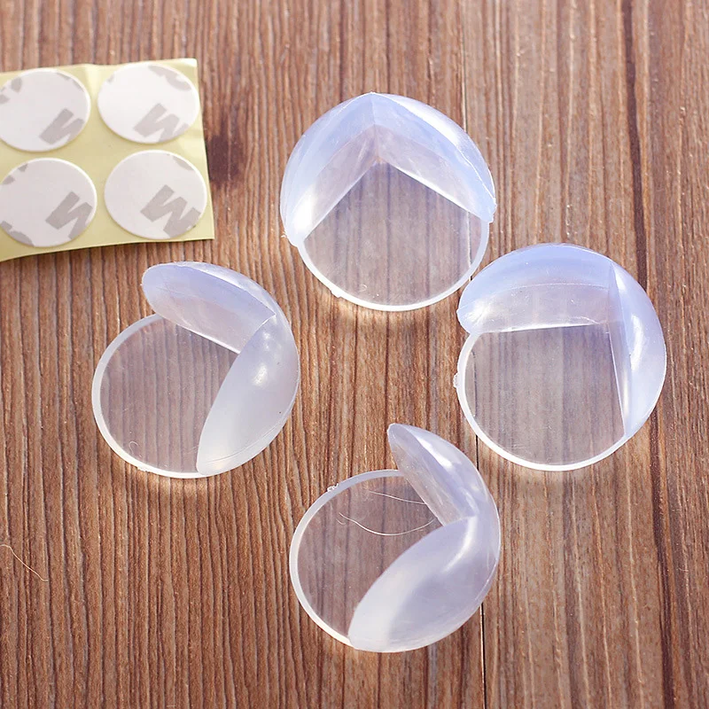 

Transparent 4Pcs Kids Safety Silicone Protector Desk Table Safety Corner Edge Protection Cover Spherical Collision Angle pads