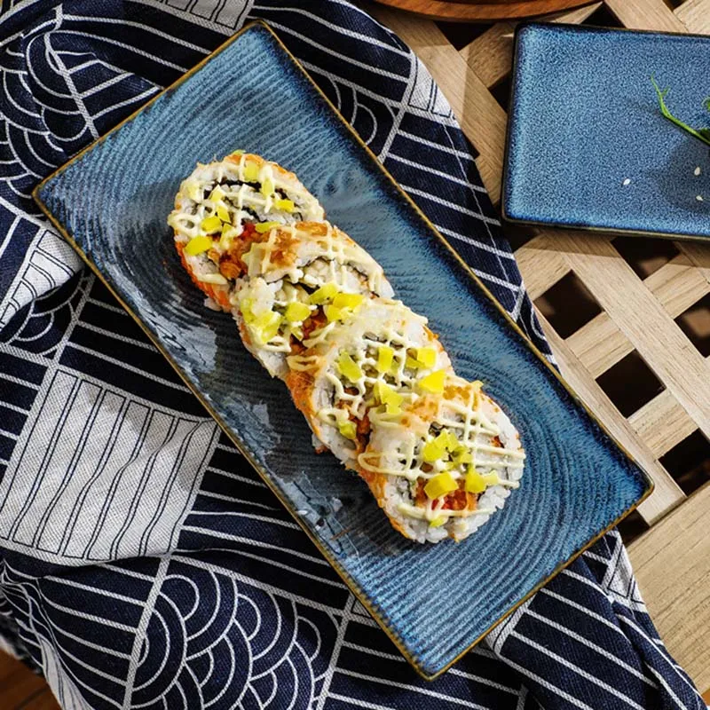 

Japanese sushi plate rectangular ceramic sashimi plate long plate restaurant home dessert plate Japanese tableware