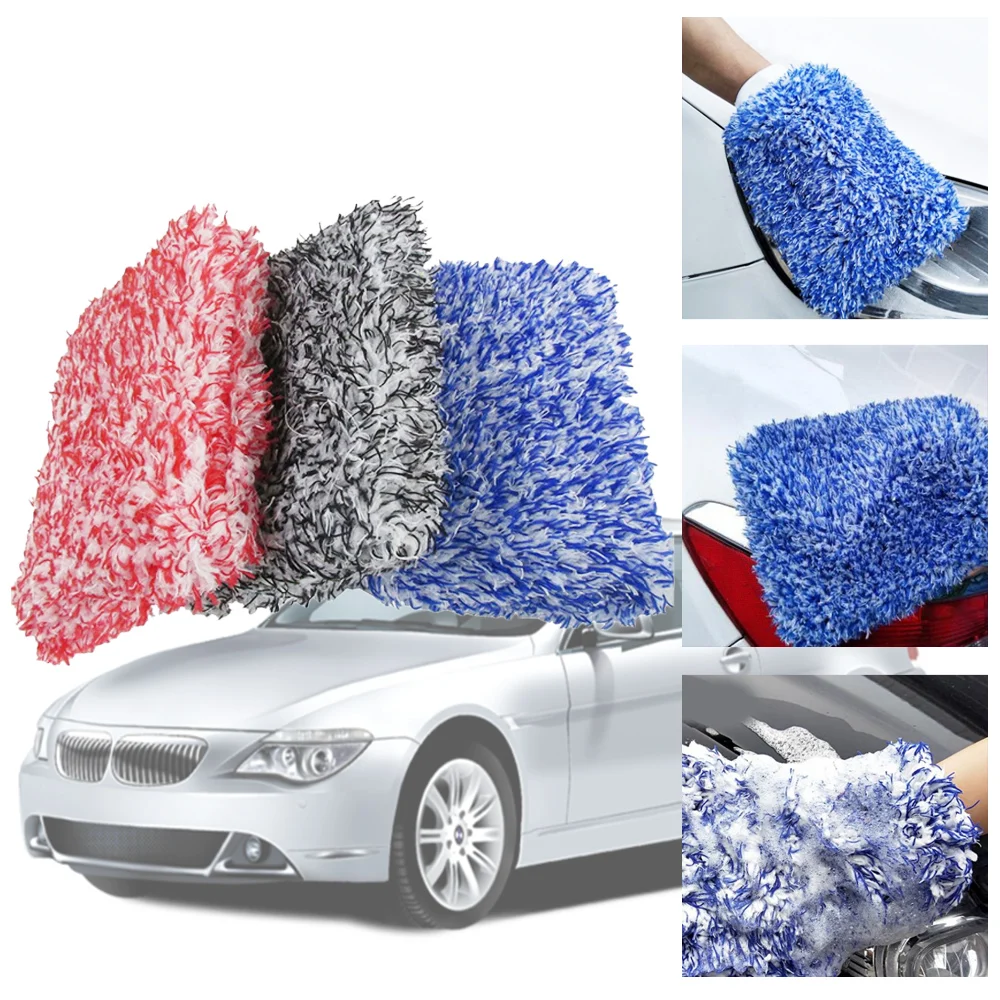

1pc Maximum Mitt High Density Auto Wash Cloth Ultra Super Absorbancy Car Sponge Plush Glove Microfiber Cleaning Towel