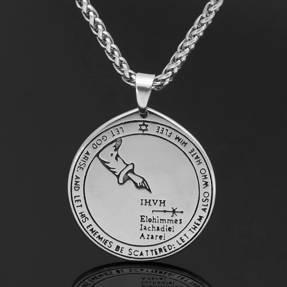 Talisman Pentacle of Solomon Seal Wiccan Pagan Hermetic Enochian Kabbalah Подвеска Ожерелье нержавеющая