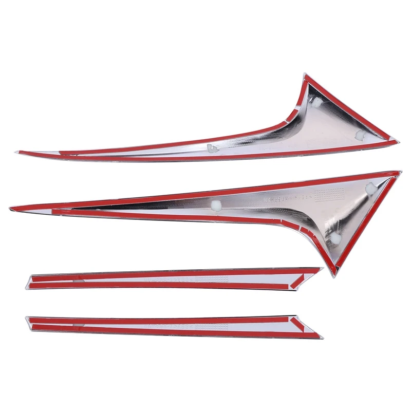 

2 Set Car Accessories: 1 Set Car Door Sill Cover & 1 Set Rear Window Side Wing Spoiler + Rear Tail Trunk Lid Strip Trim