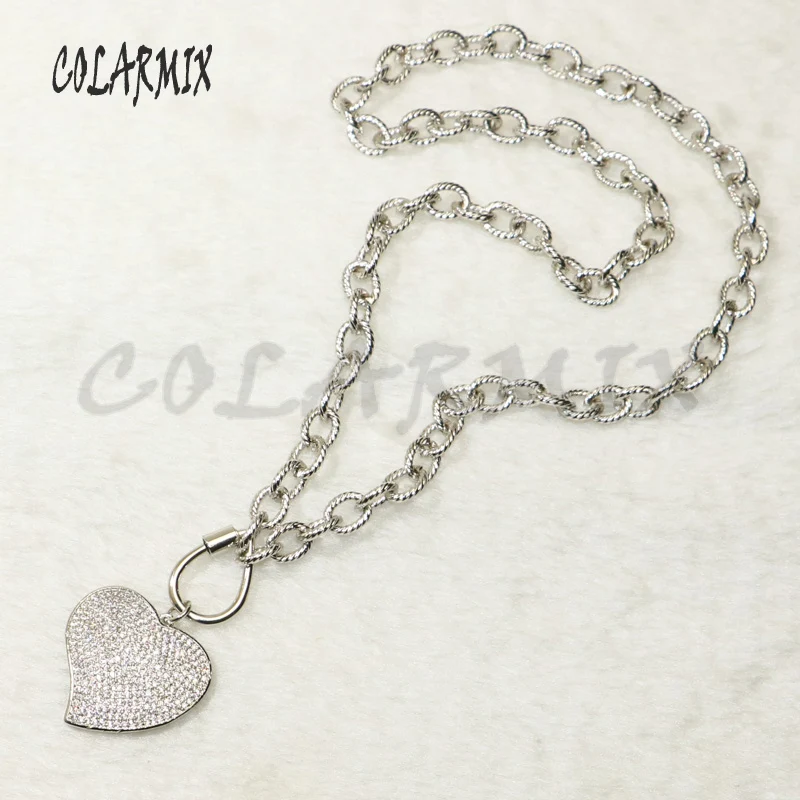 3 шт модные большие звенья цепи ожерелье аксессуары сердце кулон мода цепь для