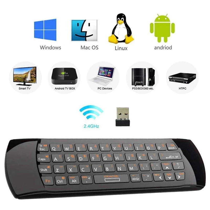 Rii Mini I25 2.4Ghz Air Mouse Remote Control with Keyboard IR Learning for Smart TV Android Box IPTV PC HTPC | Компьютеры и офис