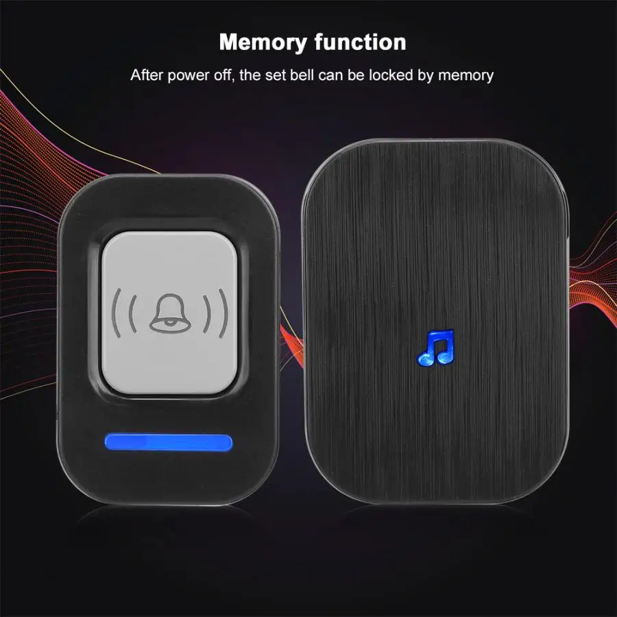 Домашний Беспроводной дверной звонок 984.3ft музыкальный на большое расстояние