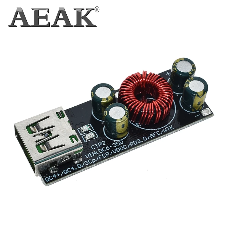 Адаптер быстрой зарядки QC4.0 QC3.0 USB Type C понижающий модуль повышения мощности 6 35 В