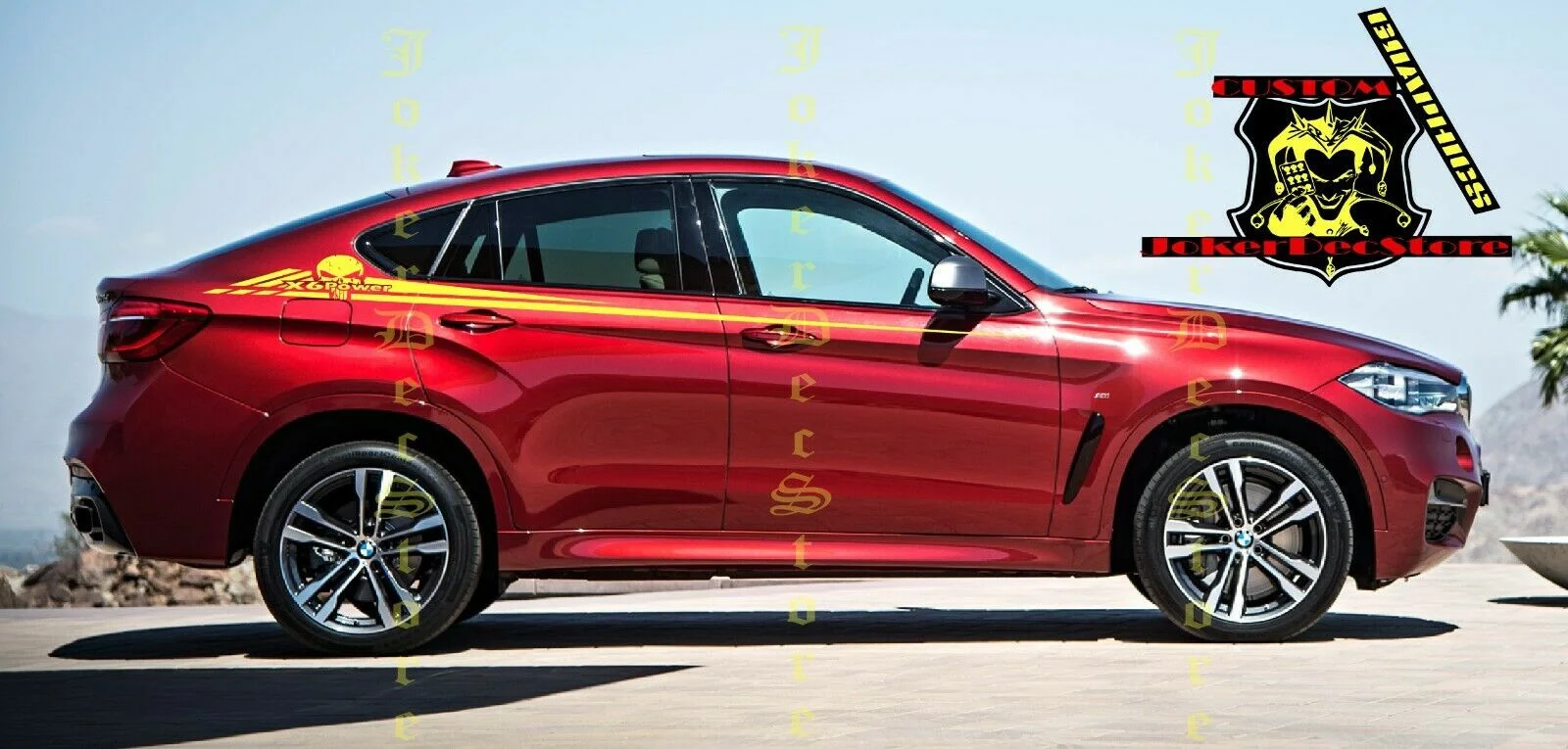 

For x2 Set of Racing Side Stripes Decal Sticker Graphic Compatible with BMW X6