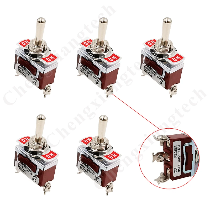 

5pcs/lot, Heavy Duty ON/OFF/ON Marine Boat Rocker Switch Car Dash Light Metal DPDT 3Pin 250V 15A / 125V 20A Toggle Flick Switch