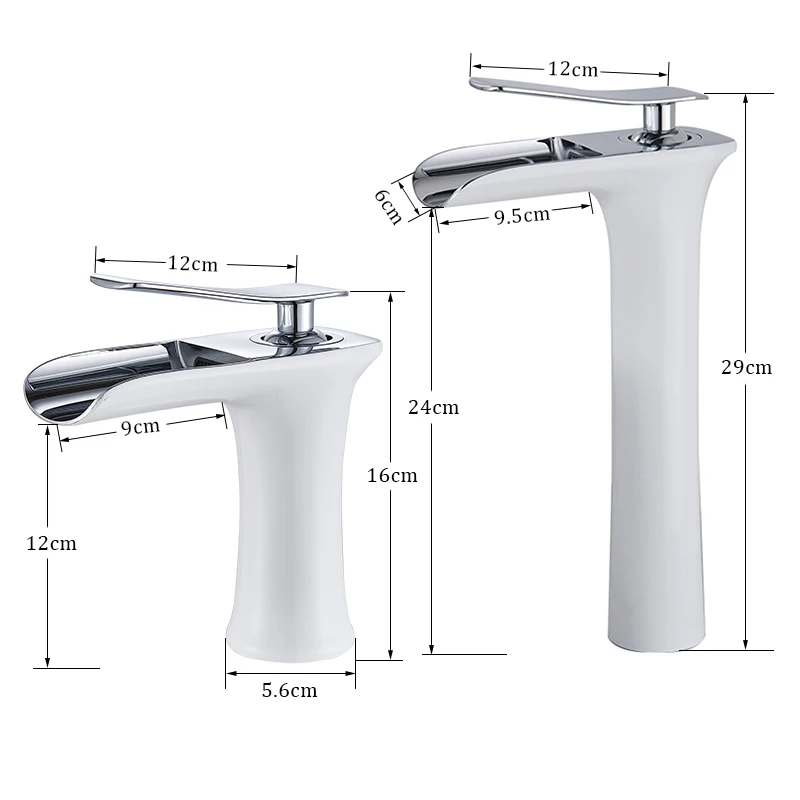 Смеситель для раковины Suguword с водопадом в ванной комнате, античной латунью, на пьедестале, для горячей и холодной воды, короткий и высокий тип.