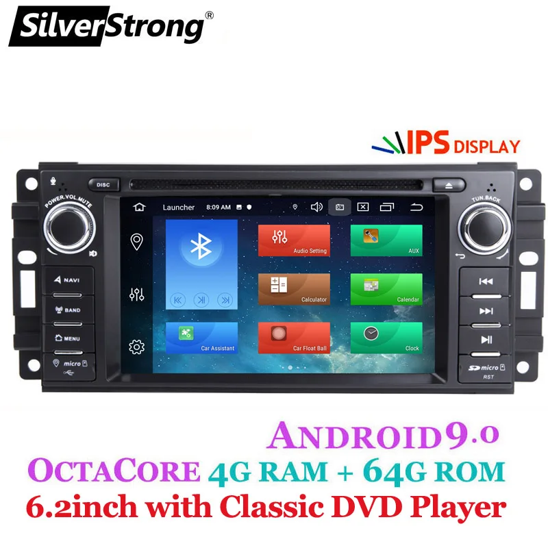 4G 64G DSP Android 9,0 Автомобильный мультимедийный dvd-плеер GSP стерео для Chrysler/300C/jeep/Compass/Dodge/Grand/Cherokee Автомагнитола OBD2