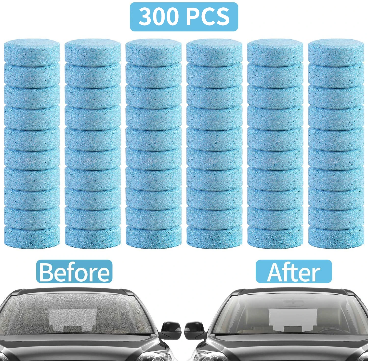 

300pcs(1Pc=4L) Car Windshield Wiper Glass Washer Auto Solid Cleaner Compact Effervescent Tablets Window Repair Car Accessories