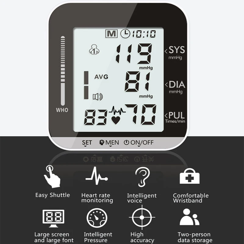 New Medical Equipment Wrist Blood Pressure Monitor Tonometer Family Health Machine Apparatus Electronic | Красота и здоровье