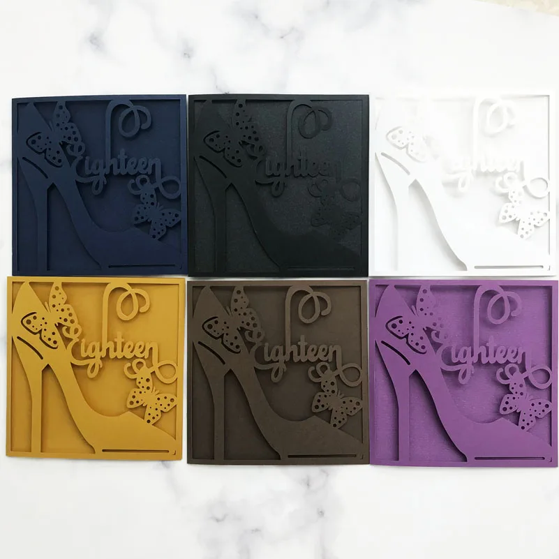 

100pcs/lot Customizable Logo Wedding Invitation Card Girl's bar mitzvah Birthday Party Ceremony Wedding Fancy Dress Party Cards