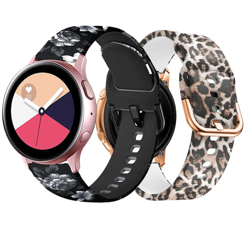 

20mm 22mm 18mm Silicone Strap For Samsung Galaxy Watch Gear S3 Active 2 Graffiti style strap For HuaMi Amazfit Huawei watch band