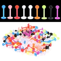 90pcslot colorful soft bioflexible labret monroe lip rings tragus helix earring stud barbell cartilage helix piercings jewelry