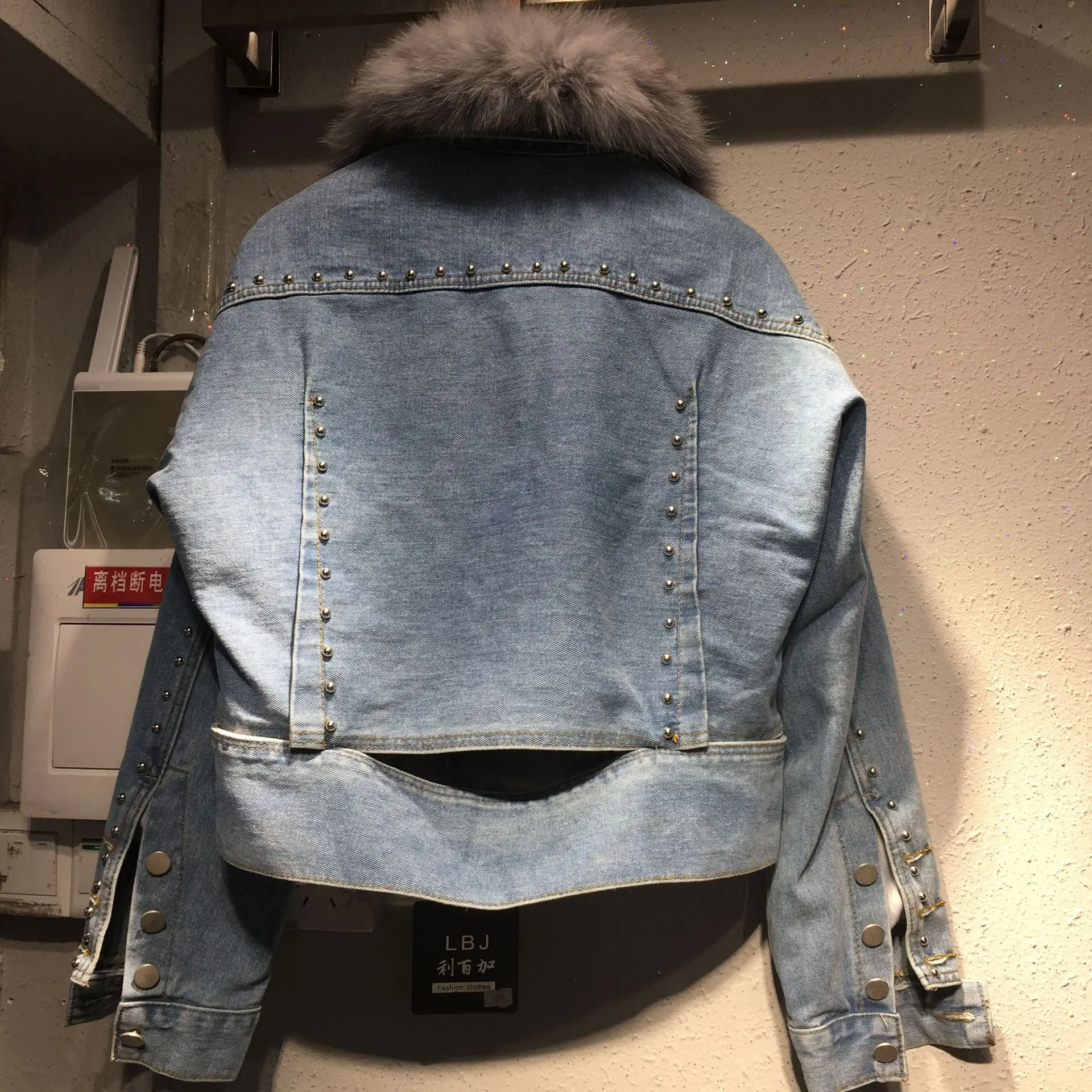 River Punk Denim Jacket Women Winter Warm Fur Coats Fashion Streetwear Goth Jeans Jackets and Lady Outerwear |