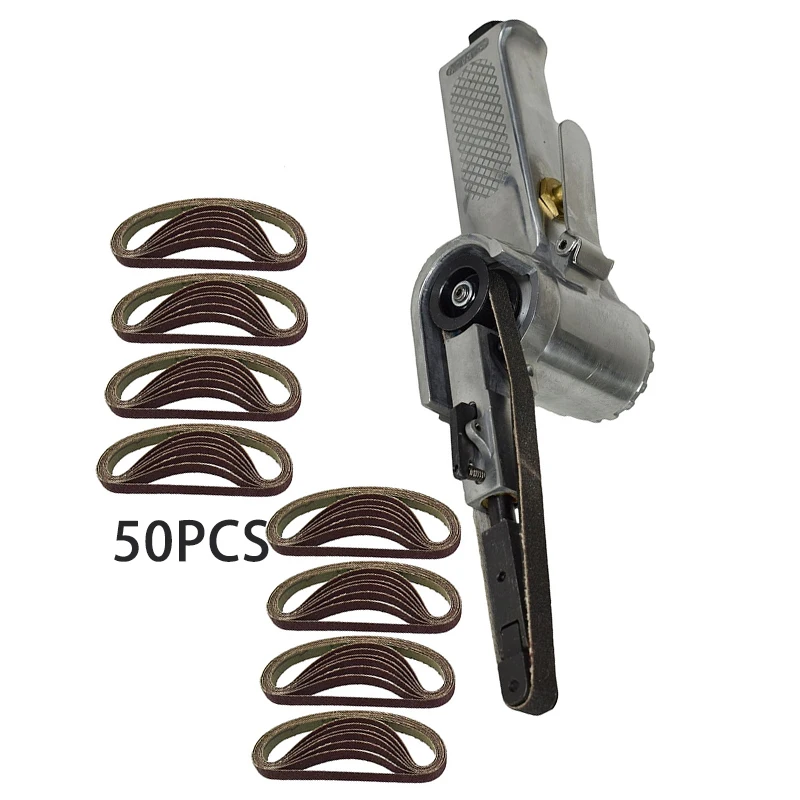

1pcs Air Belt Sander Polishing Machine + 50pcs Mixed Belts 60/80/100/120 Grit