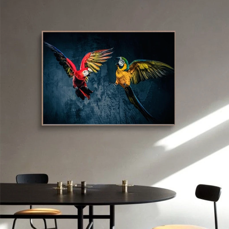 

Birds Poster Parrots Wild Animal Canvas Painting Posters and Prints Cuadros Wall Art Pictures for Living Room