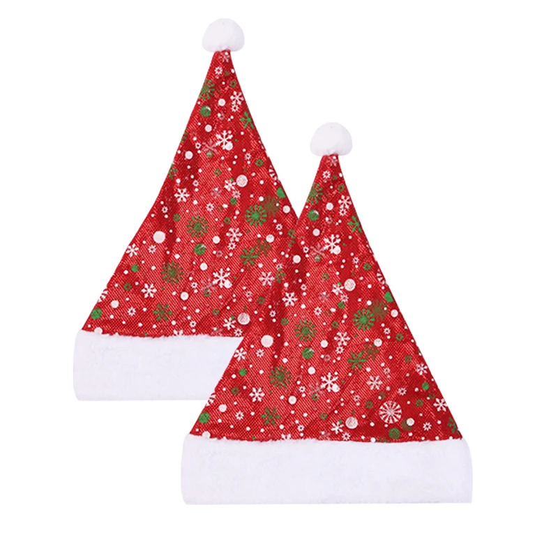 

Cute Gold Snowflake Xmas Ornaments Christmas Bag Lovely New Year Decoration Santa Hats Christmas Hat