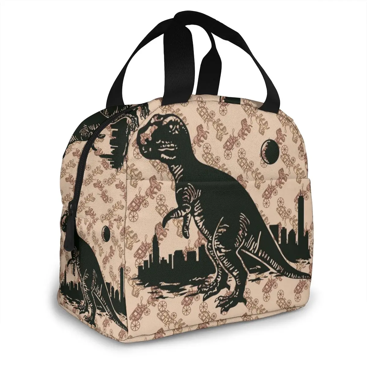 

NOISYDESIGNS Mini Thermal Insulated Tote Picnic Lunch Bag Dinosaur Print Cooler Box Handbag Pouch Lunch Bag for Women Kid