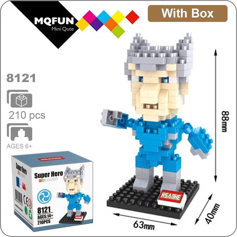 8121 With Box Hsanhe Марвел Мститель супер герой Железный человек Человек-паук Фигурки обучающая игрушка DIY сборка модель Строительные кирпичи - Цвет: 8121 With Box