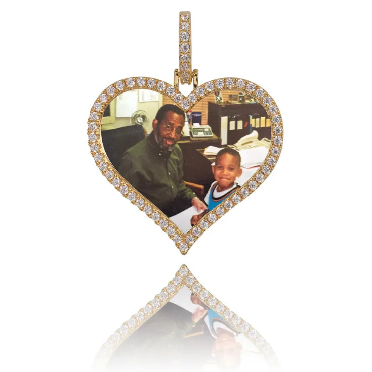 

Hip Hop Custom Photo Memory Pendant Necklace With Tennis Chain Jewelry Pictures Personalized Cubic Zircon Chains Gift