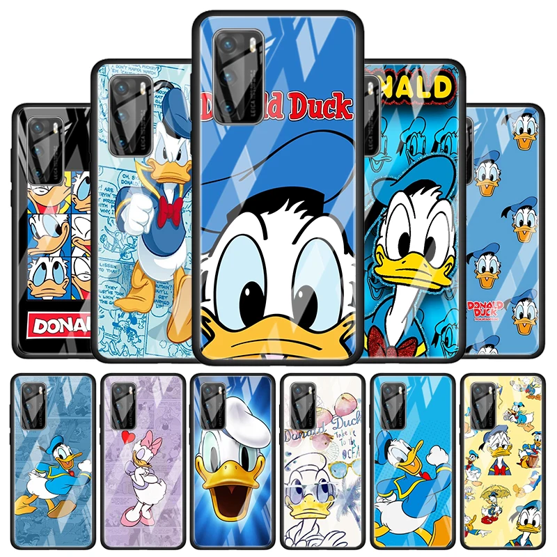

Donald Duck for Huawei P40 P30 Pro Plus P20 P10 Lite P Smart Z 2021 2020 2019 Luxury Tempered Glass Phone Case